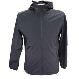 Casei windbreaker jacket men's size small black hooded nylon single layer rain